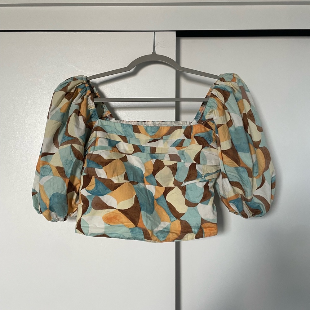 Abercrombie Multicolor Puff Sleeve Women's Top